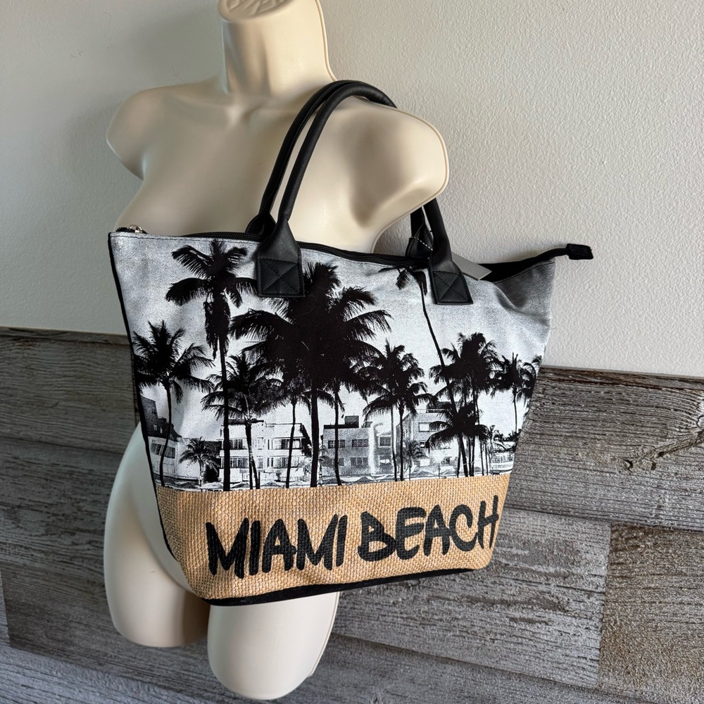 Robin Ruth Miami Beach Palm Tree Tote Bag
